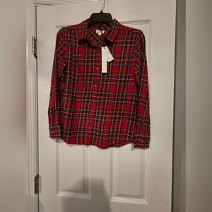 NWT- Scene& Heard Red Plaid Button-Up Shirt